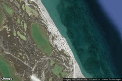 Vue aérienne de Hall Beach