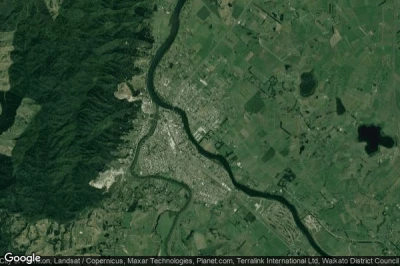 Vue aérienne de Ngaruawahia