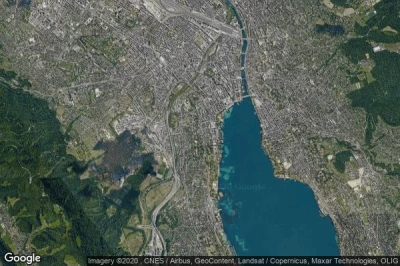 Vue aérienne de Zuerich / Enge