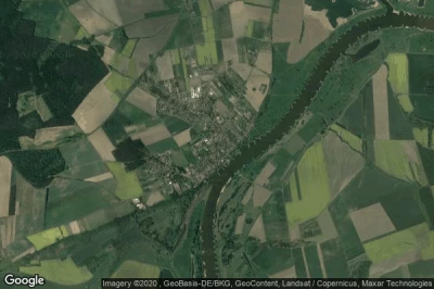 Vue aérienne de Rogätz