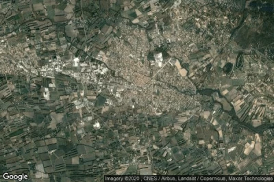 Vue aérienne de L'Isle-sur-la-Sorgue