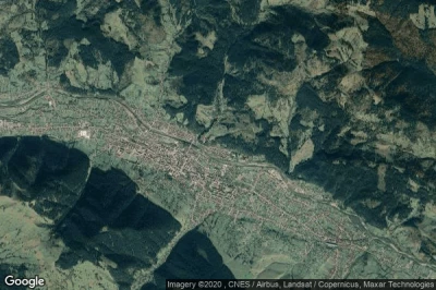 Vue aérienne de Campulung Moldovenesc