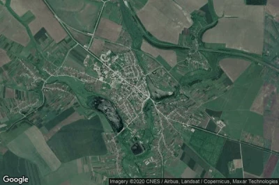Vue aérienne de Zboriv