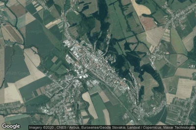 Vue aérienne de Vranov nad Toplou
