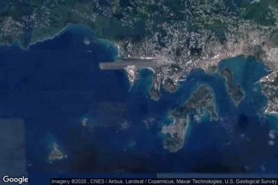 Vue aérienne de Saint Thomas Island