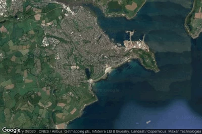 Vue aérienne de Falmouth
