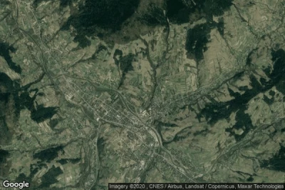 Vue aérienne de Mszana Dolna
