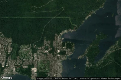 Vue aérienne de Deep Cove