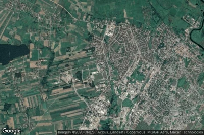 Vue aérienne de Łomżyca