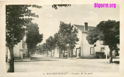 Maubourguet, avenue de la gare en 1937