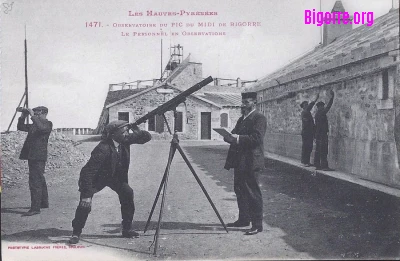 Photo ancienne d'observation au Pic du Midi de Bigorre