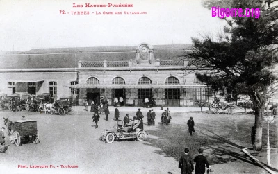 carte postale ancienne de la gare de Tarbes