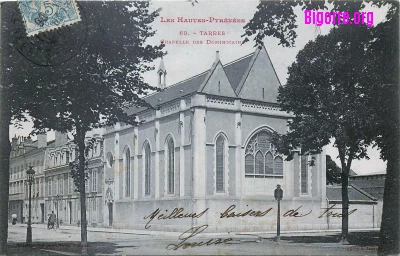 Photo ancienne de la Chapelle des Dominicains, maintenant intégrée dans le conservatoire de Tarbes
