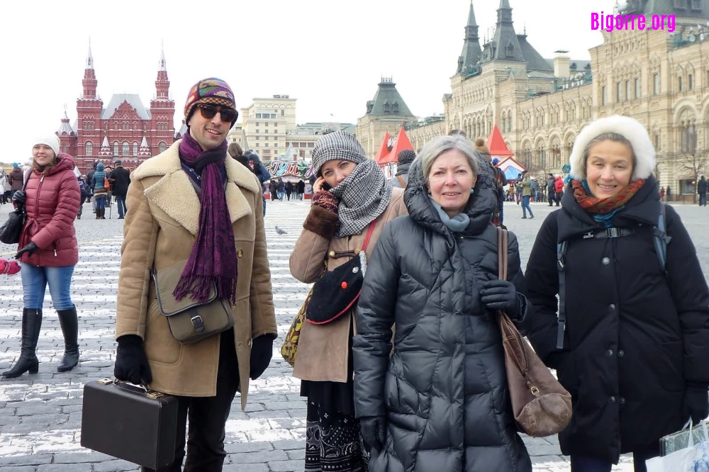 Marie-Anne Gorbatchevsky en tournée avec le Théâtre de l'Or Bleu à Moscou