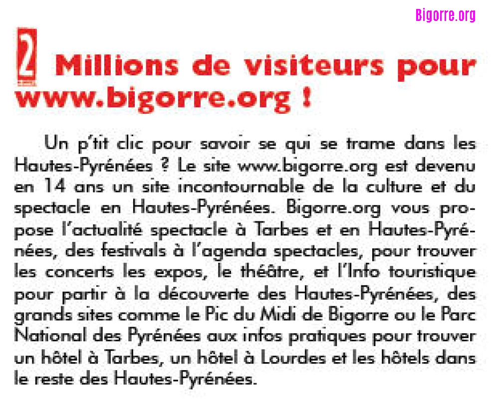 Bigorre.org fête ses 2 milloniemes visiteurs