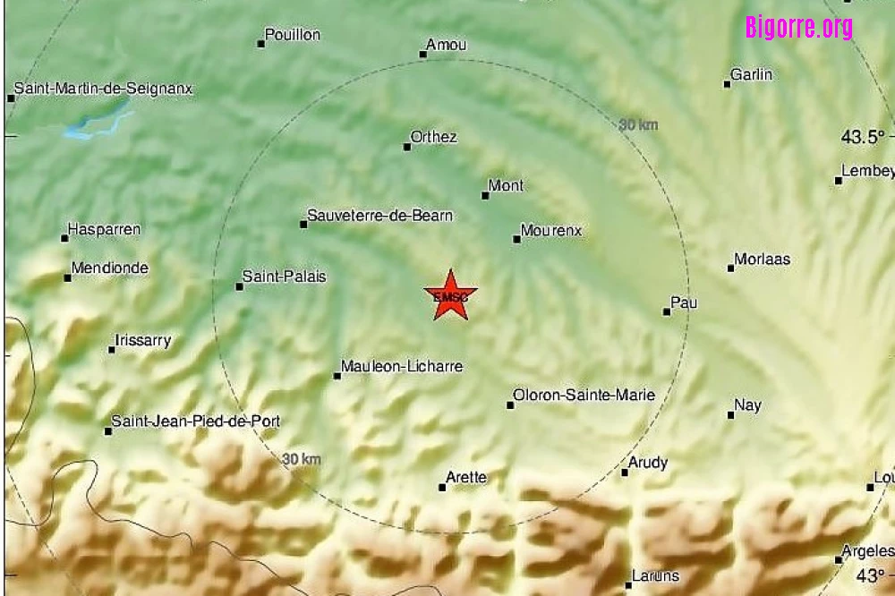 Tremblement de terre près de Pau