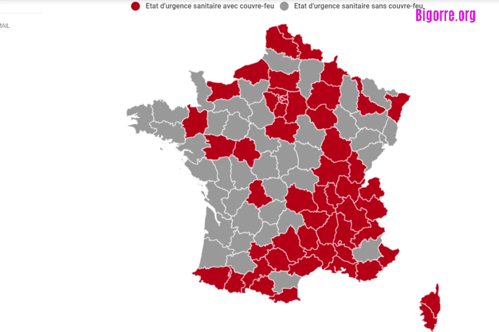 Carte du couvre-feu