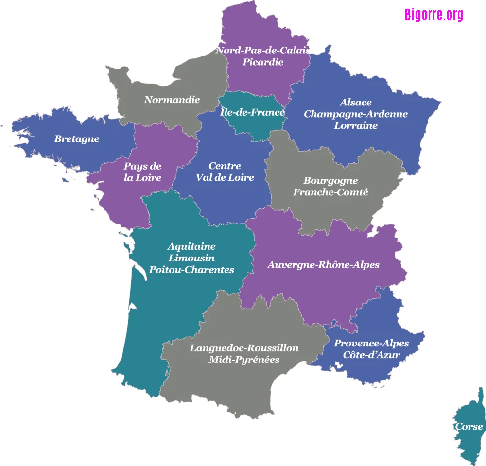 Les 13 régions de la France métropolitaine