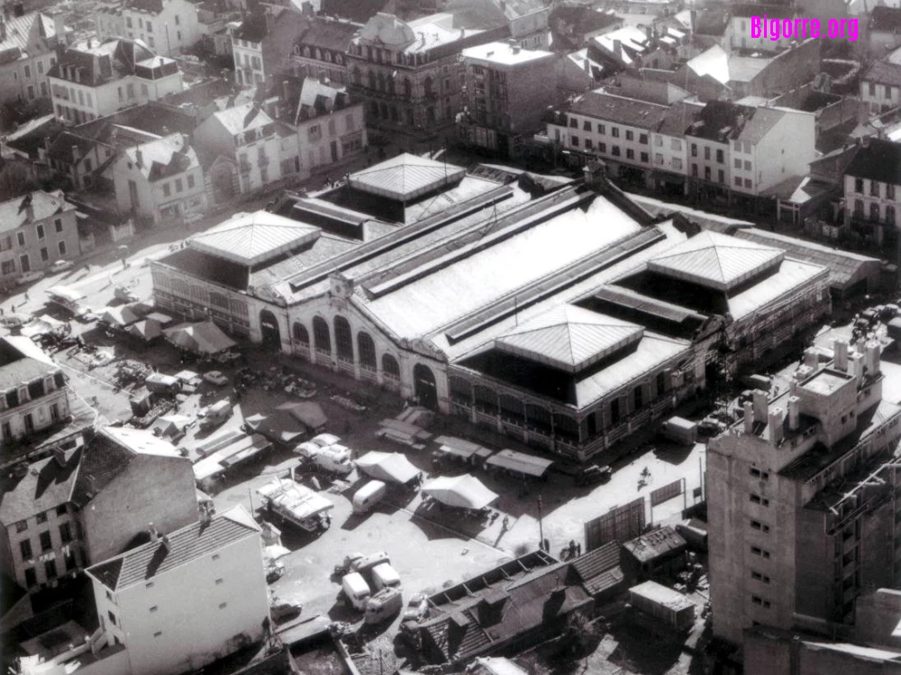 vue aérienne du marché Brauhauban à Tarbes