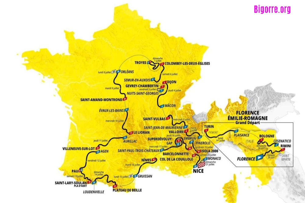 Seulement 2 étapes dans les Pyrénées, mais 8 cols qui concentrent les difficultés.