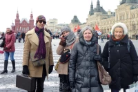 Marie-Anne Gorbatchevsky en tournée avec le Théâtre de l'Or Bleu à Moscou