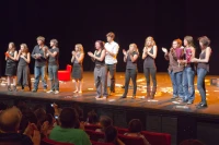 06/04/12 : Les élèves de l'option théâtre du lycée Marie-Curie de Tarbes jouent Hamlet, photo de Stéphane Boularand (c)Bigorre.org