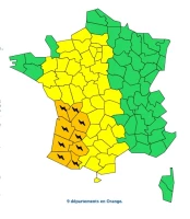 9 départements du sud-ouest en vigilence orange