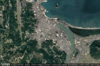 Vue aérienne de Karatsu