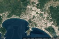 Vue aérienne de Santiago