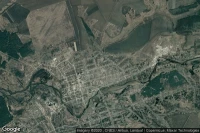 Vue aérienne de Vovchansk