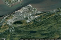 Vue aérienne de Campbellton Regional Hospital