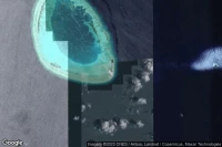 Vue aérienne de Lingyang Jiao (Antelope Reef)