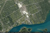 Vue aérienne de Detroit Border Patrol