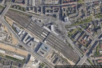 Vue aérienne de Heidelberg Hbf