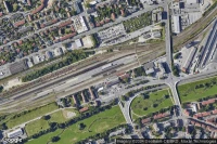 Vue aérienne de Landshut (Bay) Hbf