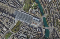 Vue aérienne de Zürich HB (Carpark Sihlquai)