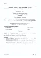 Sujet d'anglais du BIA 2021